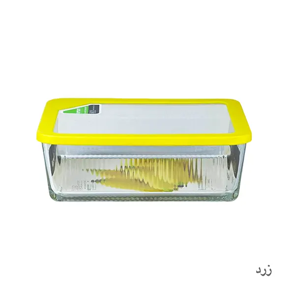 ظرف نگهدارنده شیشه ای شیاردار لیمون 2.25 لیتر
