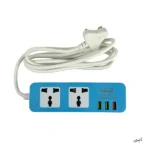 تصویر کوچک چند راهی برق دو پریز با 3 پورت USB