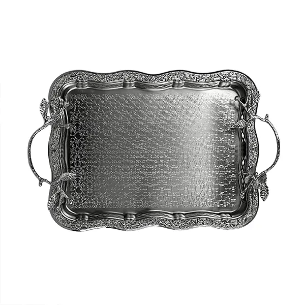 سینی مستطیل طرحدار کوچک گل