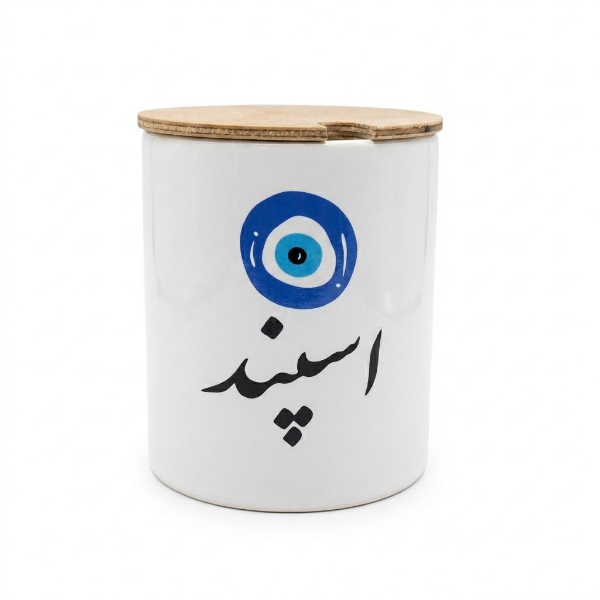 بانکه اسپند سرامیکی استوانه کوچک با درب