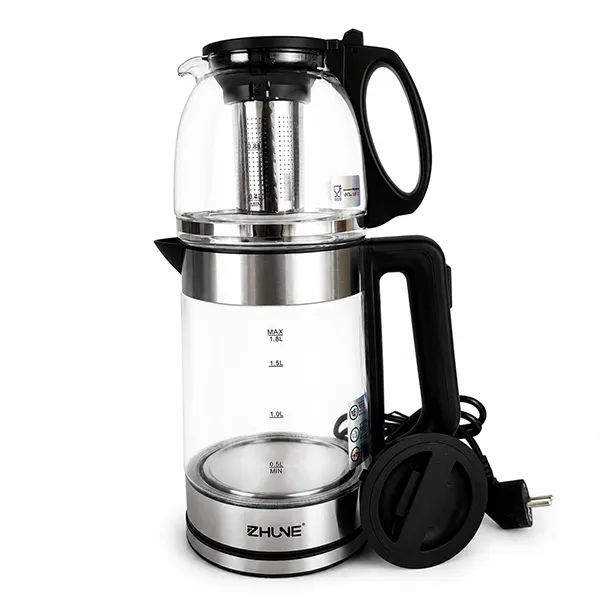 چای ساز روهمی پیرکس کف استیل zhune