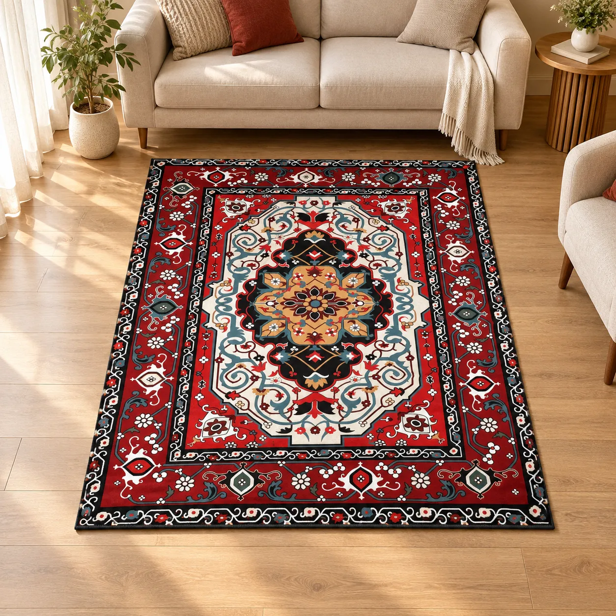 زیر سفره چاپی مخمل نورا 3 متری
