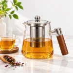 تصویر کوچک قوری پیرکس800 میل دسته چوبی